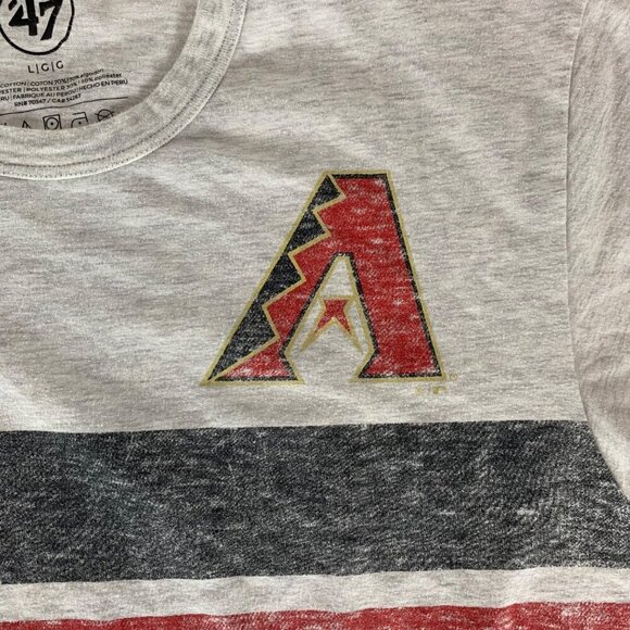 Arizona Diamondbacks MLB Gray Black Red 47 Brand Crewneck Shirt Mens Large - Picture 2 of 5